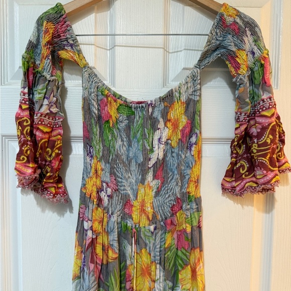 Anthropologie Z&L Europe Floral Off-Shoulder Maxi Dress Stevie Nicks - Picture 5 of 5